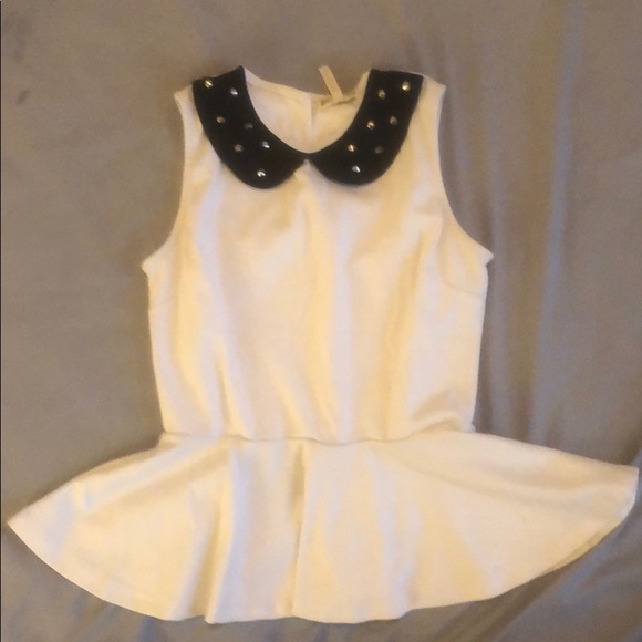 Spiky Collar Peplum Blouse - Picture 1 of 3